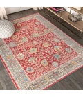 India Flower and Vine Burgundy 5 ft. x 8 ft. Area Rug