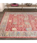 India Flower and Vine Burgundy 5 ft. x 8 ft. Area Rug