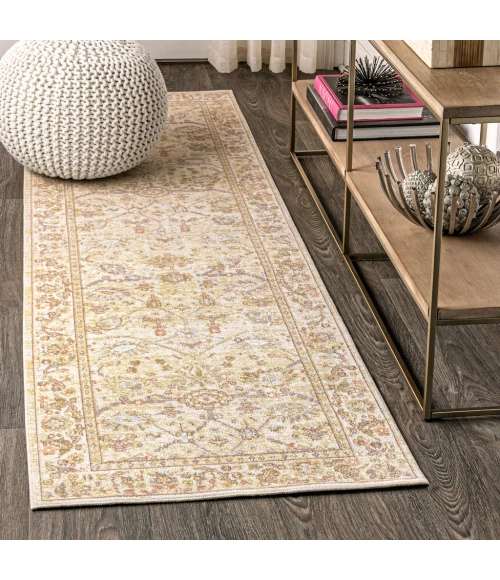 Alba Modern Faded Peshawar Ivory 2 ft. x 8 ft. Runner Rug
