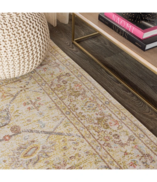 Alba Modern Faded Peshawar Ivory 2 ft. x 8 ft. Runner Rug