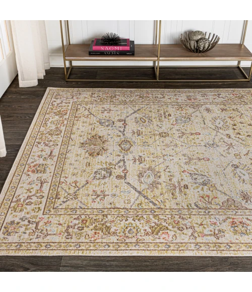 Alba Modern Faded Peshawar Ivory 5 ft. x 8 ft. Area Rug