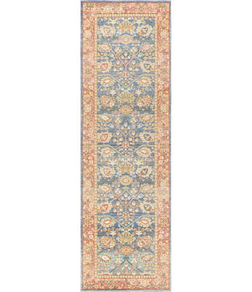 Alba Modern Faded Peshawar Plum/Terracotta 2 ft. x 8 ft. Runner Rug