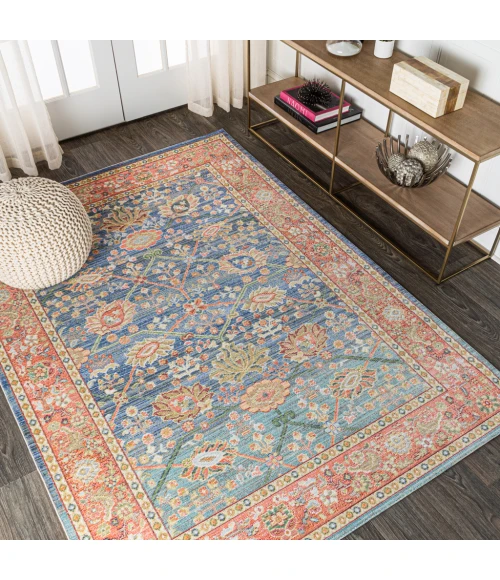 Alba Modern Faded Peshawar Plum/Terracotta 4 ft. x 6 ft. Area Rug