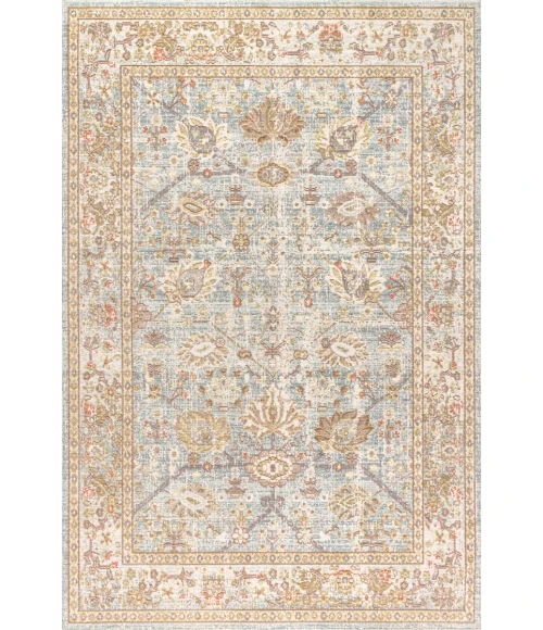 Alba Modern Faded Peshawar Light Blue/Ivory 3 ft. x 5 ft. Area Rug