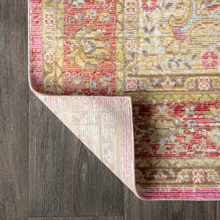 Khilana Floral Medallion Deep Rose/Ivory 5 ft. x 8 ft. Area Rug