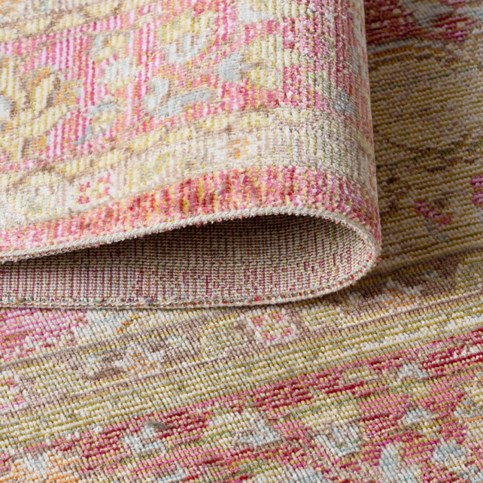 Khilana Floral Medallion Deep Rose/Ivory 5 ft. x 8 ft. Area Rug
