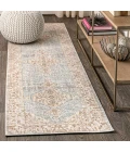 Lila Modern Tribal Medallion Light Blue/Ivory 2 ft. x 8 ft. Runner Rug