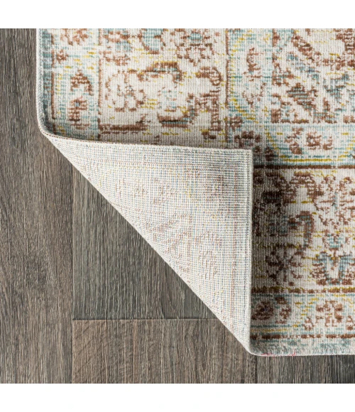 Lila Modern Tribal Medallion Light Blue/Ivory 2 ft. x 8 ft. Runner Rug