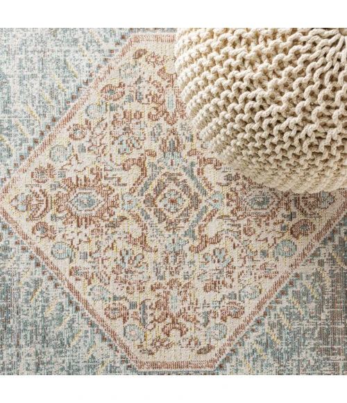 Lila Modern Tribal Medallion Light Blue/Ivory 2 ft. x 8 ft. Runner Rug