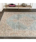 Lila Modern Tribal Medallion Light Blue/Ivory 5 ft. x 8 ft. Area Rug