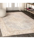 Lila Modern Tribal Medallion Gray/Ivory 3 ft. x 5 ft. Area Rug
