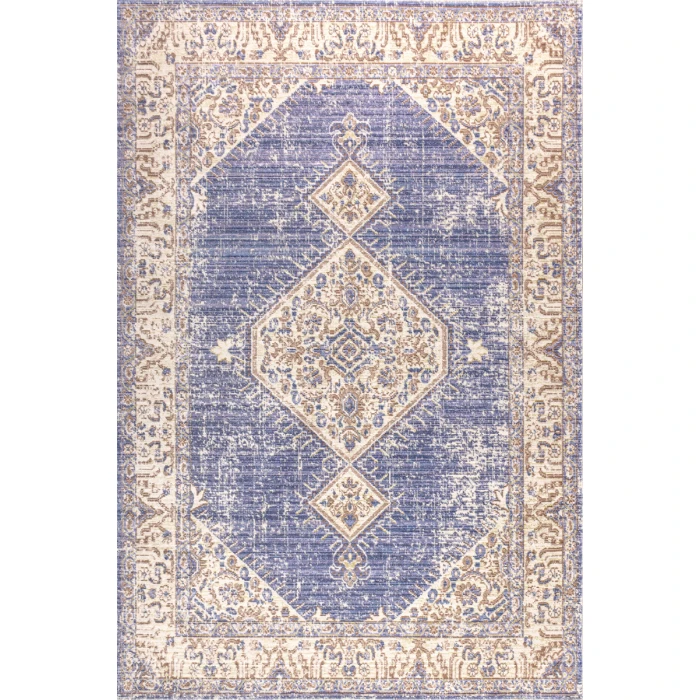 Lila Modern Tribal Medallion Lavender/Gray 8 ft. x 10 ft. Area Rug