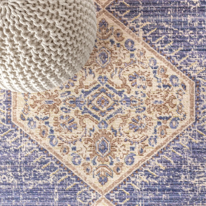 Lila Modern Tribal Medallion Lavender/Gray 8 ft. x 10 ft. Area Rug