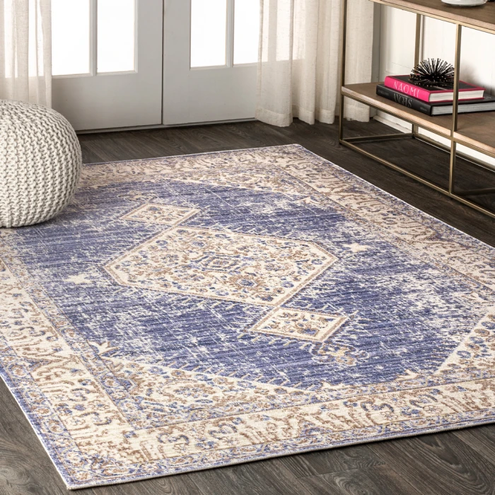 Lila Modern Tribal Medallion Lavender/Gray 8 ft. x 10 ft. Area Rug