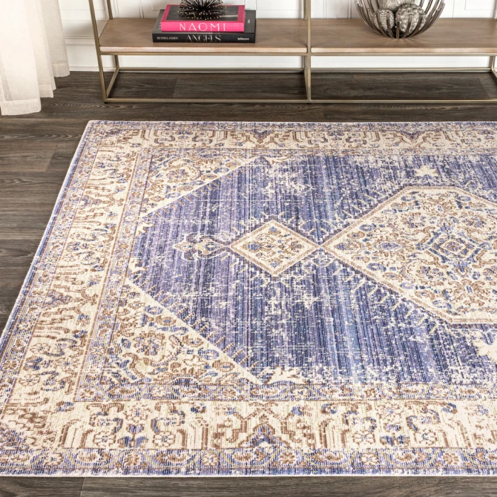 Lila Modern Tribal Medallion Lavender/Gray 8 ft. x 10 ft. Area Rug