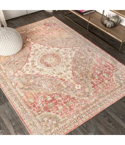 Jonathany Modern Persian MDP307B Brown/Pink Area Rug 4 ft. X 6 ft. Rectangle