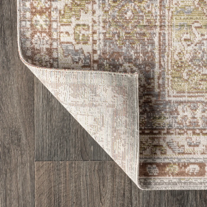 Darija Ornate Geometric Medallion Gray 5 ft. x 8 ft. Area Rug