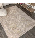 Darija Ornate Geometric Medallion Gray 5 ft. x 8 ft. Area Rug