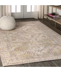 Darija Ornate Geometric Medallion Gray 5 ft. x 8 ft. Area Rug