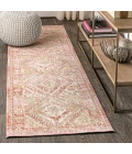 Darija Ornate Geometric Medallion Pink 2 ft. x 8 ft. Runner Rug
