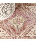 Darija Ornate Geometric Medallion Pink 2 ft. x 8 ft. Runner Rug