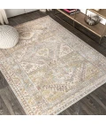 Darija Ornate Geometric Medallion Light Blue/Ivory 3 ft. x 5 ft. Area Rug