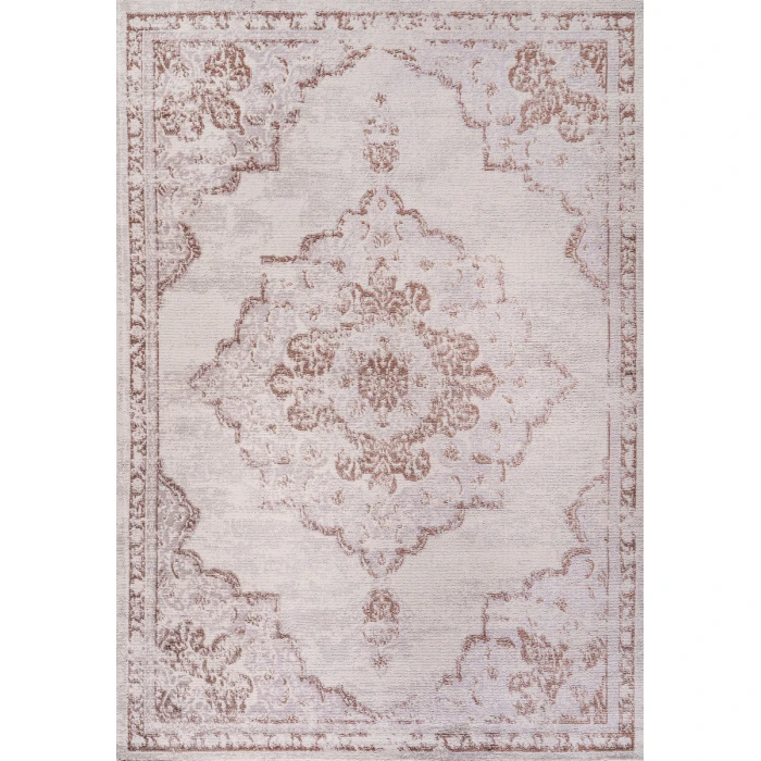 Alhambra Ornate Medallion Modern Cream/Red 4 ft. x 6 ft. Area Rug
