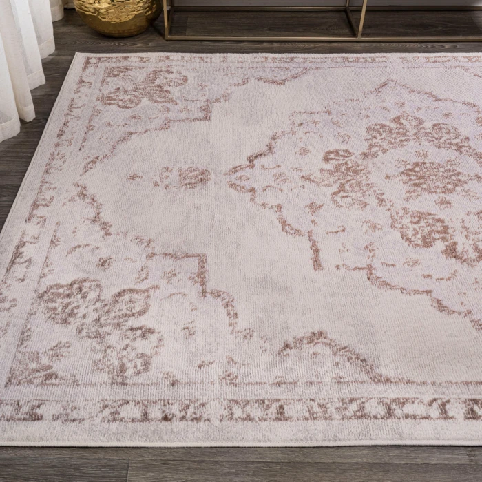 Alhambra Ornate Medallion Modern Cream/Red 4 ft. x 6 ft. Area Rug