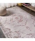Alhambra Ornate Medallion Modern Cream/Red 8 ft. x 10 ft. Area Rug