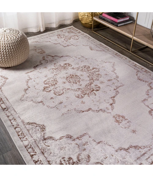 Alhambra Ornate Medallion Modern Cream/Red 8 ft. x 10 ft. Area Rug