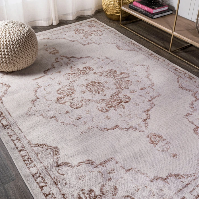 Alhambra Ornate Medallion Modern Cream/Red 4 ft. x 6 ft. Area Rug