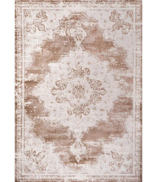 Alhambra Ornate Medallion Modern Brown/Cream 4 ft. x 6 ft. Area Rug