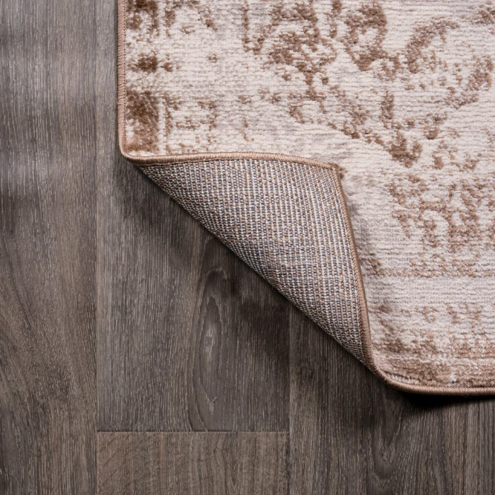 Alhambra Ornate Medallion Modern Brown/Cream 8 ft. x 10 ft. Area Rug