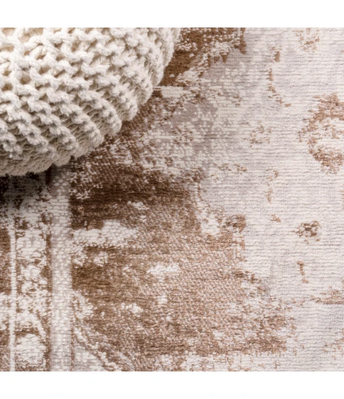 Alhambra Ornate Medallion Modern Brown/Cream 2 ft. x 10 ft. Runner Rug