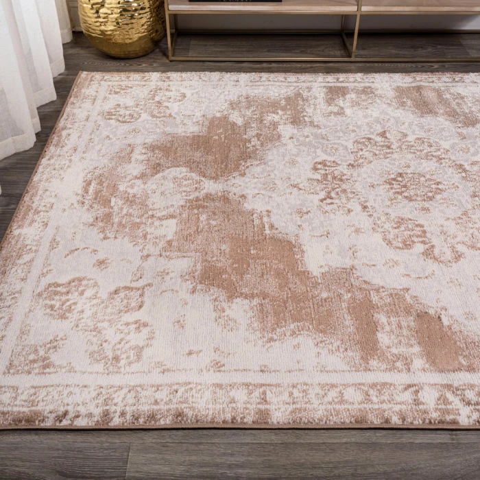 Alhambra Ornate Medallion Modern Brown/Cream 8 ft. x 10 ft. Area Rug