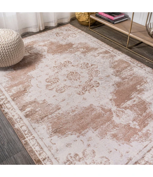 Alhambra Ornate Medallion Modern Brown/Cream 4 ft. x 6 ft. Area Rug