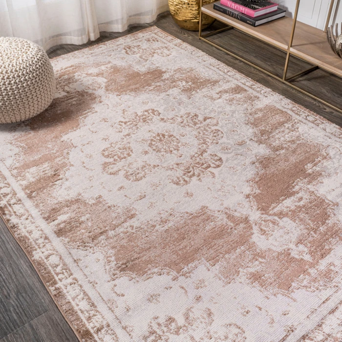 Alhambra Ornate Medallion Modern Brown/Cream 8 ft. x 10 ft. Area Rug