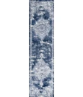 Alhambra Ornate Medallion Modern Navy/Ivory 2 ft. x 10 ft. Runner Rug