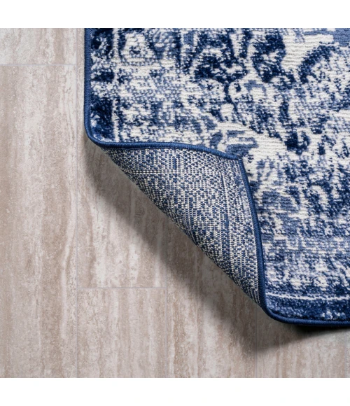 Alhambra Ornate Medallion Modern Navy/Ivory 4 ft. x 6 ft. Area Rug