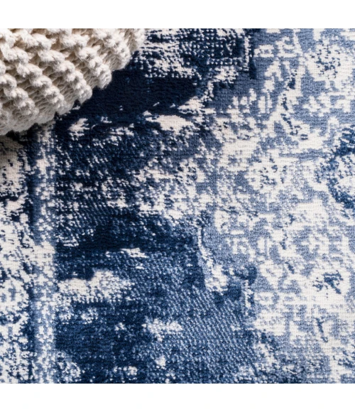 Alhambra Ornate Medallion Modern Navy/Ivory 4 ft. x 6 ft. Area Rug