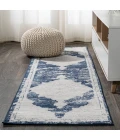 Alhambra Ornate Medallion Modern Ivory/Navy 2 ft. x 8 ft. Runner Rug