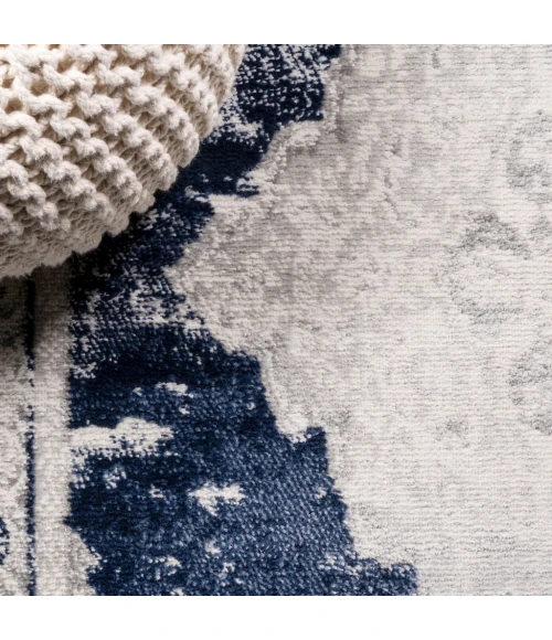 Alhambra Ornate Medallion Modern Ivory/Navy 4 ft. x 6 ft. Area Rug