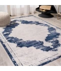 Alhambra Ornate Medallion Modern Ivory/Navy 4 ft. x 6 ft. Area Rug