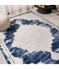 Alhambra Ornate Medallion Modern Ivory/Navy 4 ft. x 6 ft. Area Rug