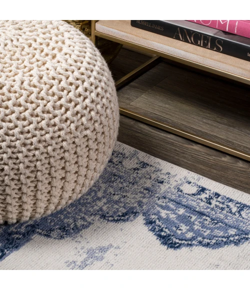 Alhambra Ornate Medallion Modern Light Blue/Ivory 4 ft. x 6 ft. Area Rug