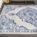 Alhambra Ornate Medallion Modern Light Blue/Ivory 5 ft. x 8 ft. Area Rug