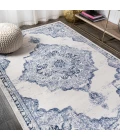 Alhambra Ornate Medallion Modern Light Blue/Ivory 4 ft. x 6 ft. Area Rug