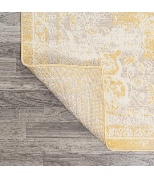 Alhambra Ornate Medallion Modern Yellow/Cream 4 ft. x 6 ft. Area Rug
