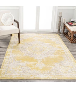 Jonathany Modern Persian MDP400G Yellow/Cream Area Rug 4 ft. 3 in. X 6 ft. Rectangle
