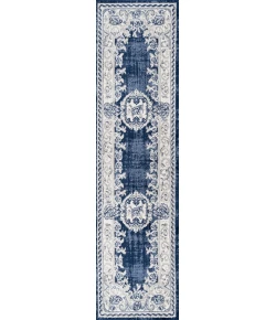 Jonathany Modern Persian MDP401A Ivory/Navy Area Rug 2 ft. 2 in. X 8 ft. Runner